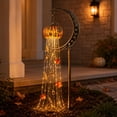 thumbnail image 6 of Landscape & Walkway Lights, Pumpkin Moon Blessing Garden Stake Light | Solar Halloween Maple Leaf Garden Stake Light, Hanging Jack-o'-Lantern Lantern for Garden, Patio, Walkway, Porch, 6 of 7