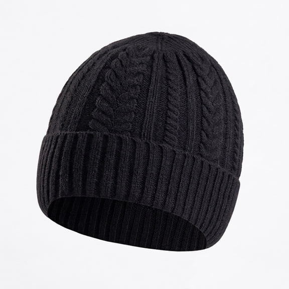 Busydd Mens Beanie Trendy Warm Cuffed Ribbed Beanie Casual Solid Color Cable Knit Winter Hat for Men