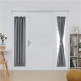 thumbnail image 3 of DONGPAI Blackout French Door Curtain, Rod Pocket Thermal Insulated Privacy Door Curtain Window Drapery, 24''x 40'', Gray, 1 Panel, 3 of 8