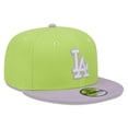 thumbnail image 3 of Men's New Era Neon Green/Purple Los Angeles Dodgers Spring Basic Two-Tone 9FIFTY Snapback Hat, 3 of 6