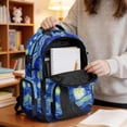 thumbnail image 6 of Xixirimido Starry Night Print 17" Kids Backpack for Boys Girls Large School Bags for Middle/High School Students Multi-pocket Book Bag for Elementary, 6 of 8