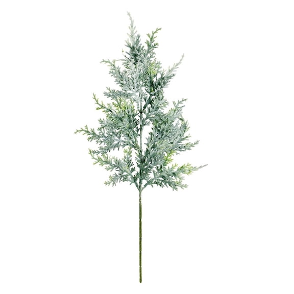 chaungfeng 2 Pack Snowy Artificial Pine Branches, 19 Inch Frosted Faux Cedar Spray Long Greenery Cedar Picks for Garland Wreath Xmas Embellishing Garden Home Decoration