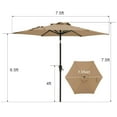 thumbnail image 6 of Patio Umbrella with Patio Market Umbrella Base, 7.5' Outdoor Table Umbrella with Water/Sand Self-Filled Base, Push Button Tilt/Crank, 6 Ribs, Beige, 6 of 13