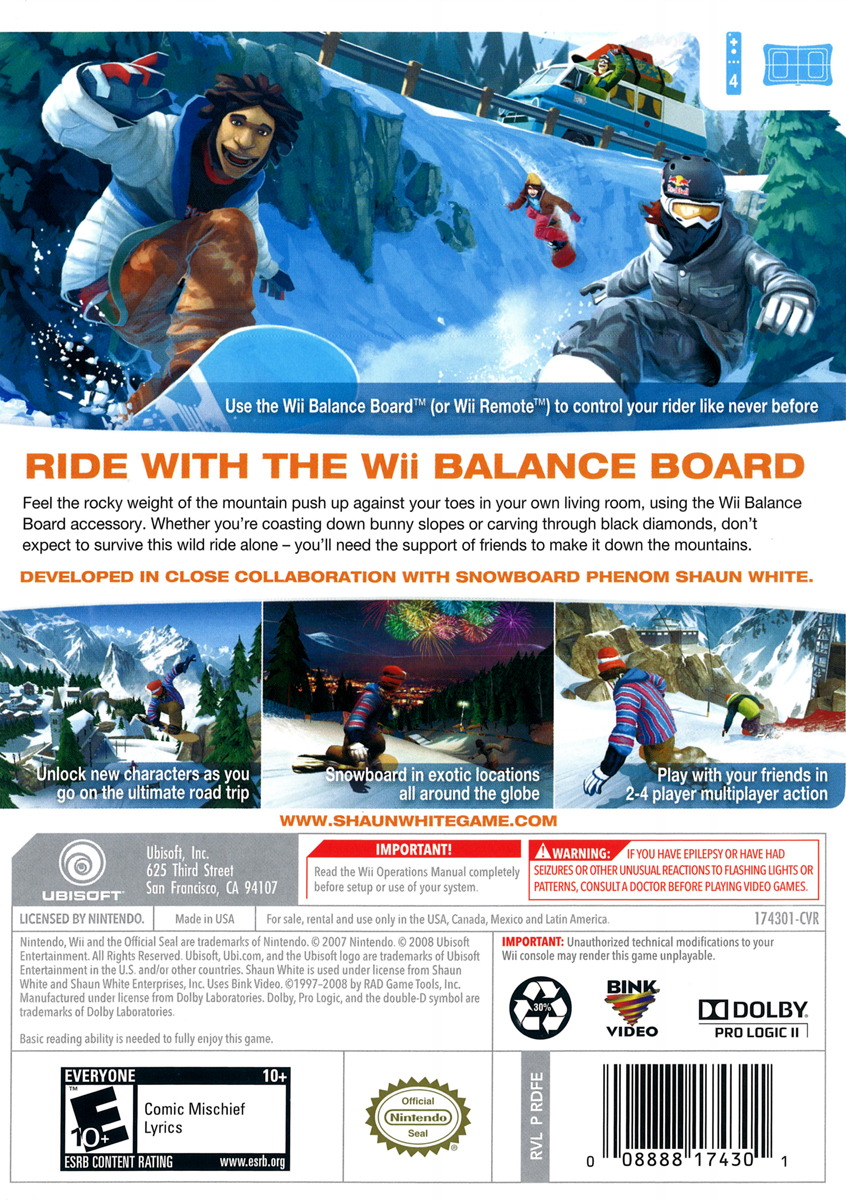 wii shaun white snowboarding road trip