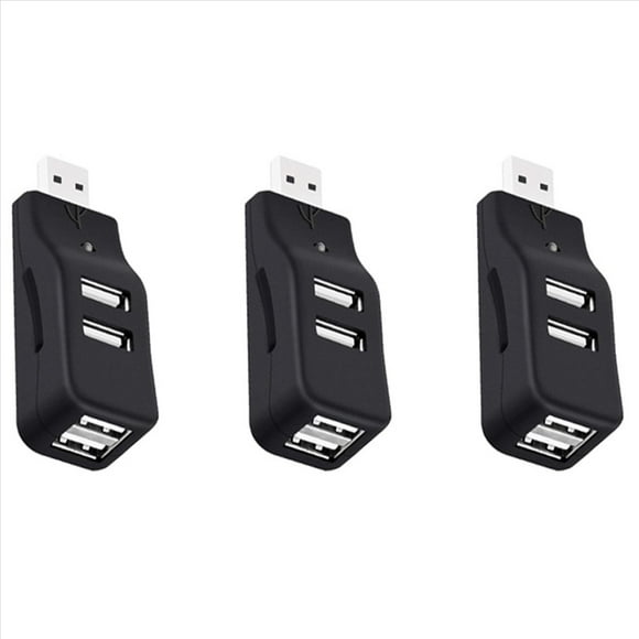 3X Hub USB de 4 Puertos, Mini USB 2.0 Data Hub Splitter Pequeño Portátil, para PC, Computadora Portátil, Computadora Portátil, XPS, Y Más