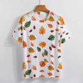 thumbnail image 3 of Autumn Harvest Maple Leaves Thanksgiving T Shirts Basic T-Shirt Short Sleeve Ladies Tee Shirt Summer Graphic Clothing, 3 of 6