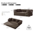 thumbnail image 2 of 79" Convertible Sofa Bed ,CARZZI LIFE Compressed Floor Boneless Couch Modular Corduroy Sleeper Sofa, Folding Mattress Couch for Small Spaces - No Assembly Needed in Brown with Storge, 2 of 7