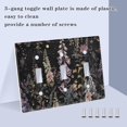 thumbnail image 3 of Yayeee Toggle Light Switch Wall Plate 3-Gang 6.37"x4.48" Decorative Outlet Cover, Dark Flowers Pattern, 3 of 7
