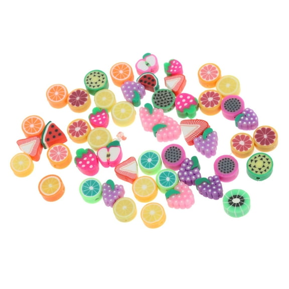 50pcs 10mm Findings Polymer Clay Beads Fruit Pieces Slices
