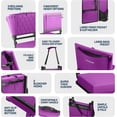 thumbnail image 4 of Folding Reclining Stadium Seat with Back Support for Bleachers 3 Reclining Positions Portable Padded Outdoor Chair with Storage Pockets, 4 of 7