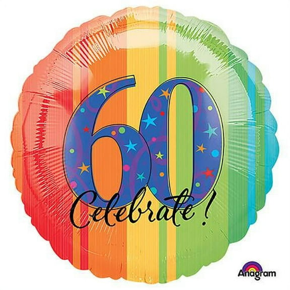 LOONBALLOON Birthday-over-the-hill Balloons, 18″ ATP A YEAR TO CELEBRATE 60