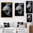 thumbnail image 4 of Designart "Black and White Minimalist Butterfly Fish I" Animals Framed Wall Art - Modern White Butterfly Fish Living Room Framed Canvas Art, 4 of 6