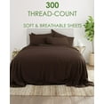 thumbnail image 2 of 25-inch Extra Deep Pockets - Pure Giza Cotton California King Size, Chocolate Color Bedsheet Set - 300-Thread-Count, 6-PC [1 flat sheet, 1 fitted sheet, 2 pillowcases], 2 of 7