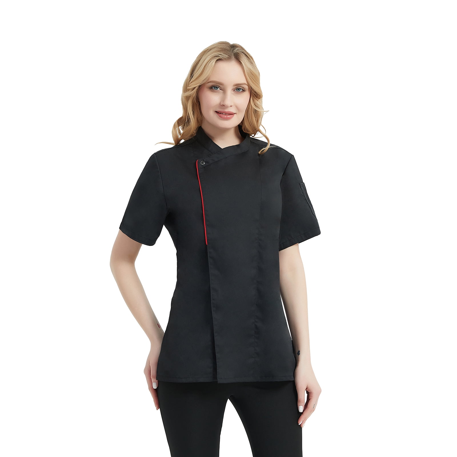 Women's Chef With Black Mesh Short Sleeve Chef Jacket -