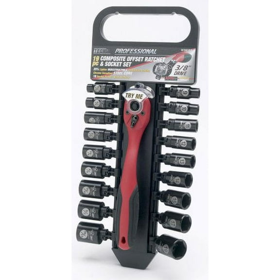 Performance Tool W38337 19Pc 38 Dr Black Socket Set