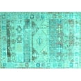 thumbnail image 1 of Ahgly Company Indoor Rectangle Persian Turquoise Blue Traditional Area Rugs, 7' x 10', 1 of 4