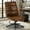 Brown, variant on Homy Casa Office Desk Chair,  Adjustable Height 15° Tilt High Back Swivel Leisure Chair Makeup Vanity Chair, Brown