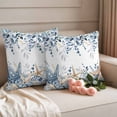 thumbnail image 2 of Blue Eucalyptus Coastal Outdoor Waterproof Pillow Covers, Beach Starfish Shell Nautical Decorative Square Throw Pillowcase Sofa Cushion Sham for Patio/Couch/Chair, 20"x20" 2 Pack, 2 of 8