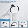 thumbnail image 4 of Porte-serviettes de Salle de Bain Simple Angle, Support Pivotant en Acier Inoxydable 304 SUS pour Mur, Noir Mat, 4 of 8