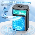 thumbnail image 6 of Aerozy Mini Portable Evaporative Air Cooler, 5400mAh Battery, 1200ml Water Tank, 3 Speeds, 2 Mist Modes, 7-Hour Timer, Remote Control, 6 of 9