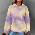 thumbnail image 5 of Womens Tie Dye Oversized Hoodies Casual Loose Waffle Knit Sweatshirt Tops Lightweight Trendy Long Sleeve Pullover Shirt with Pocket, 5 of 5