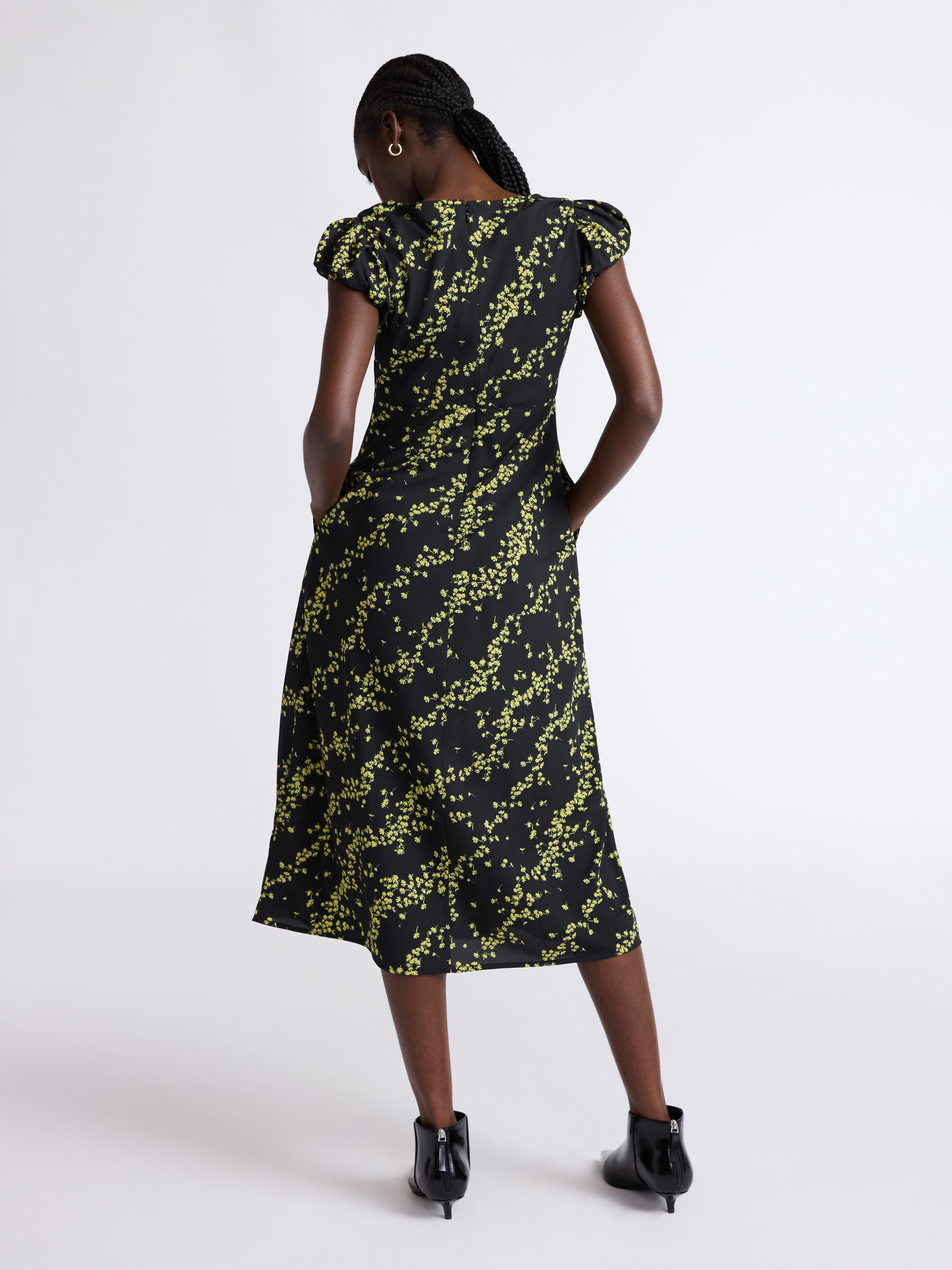 Scoop Women’s Puff Sleeve Midi Dress, Sizes XS-XXL
