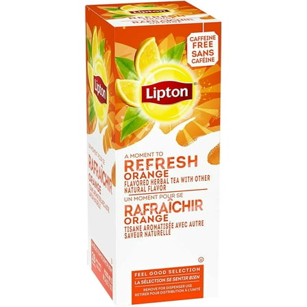 Lipton Caffeine-Free Orange Herbal Tea, 28 Bags, 2.1oz (Pack of 3)