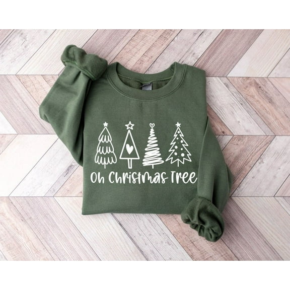 Oh Christmas Tree Sweatshirt, Funny Christmas Crewneck Sweater, Women’s Xmas Tee, Holiday Christmas Sweatshirt