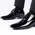 thumbnail image 2 of Miluxas Men's Faux Patent Leather Tuxedo Dress Shoes Classic Lace-up Formal Oxford, 2 of 9