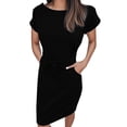 thumbnail image 2 of Summer Dress With Belt For Casual And Date Outfits Short Sleeve Design Easy Care And Versatile Wear, 2 of 6