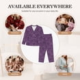 thumbnail image 4 of Uemuo Retro Florals Purple Pattern Womens Pajama Sets,PJ Set for Women,Pajamas for Women Logo,Long Sleeve Pajama Set for Women,Soft Long Sleeve Top With Pants-X-Large, 4 of 9
