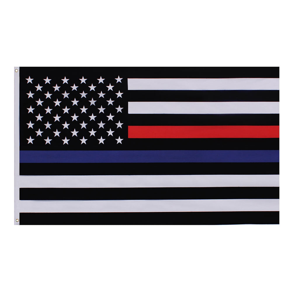 3*5Ft Thin Blue &Red Line Police & Fire respect & honor law enforcement USA Flag 