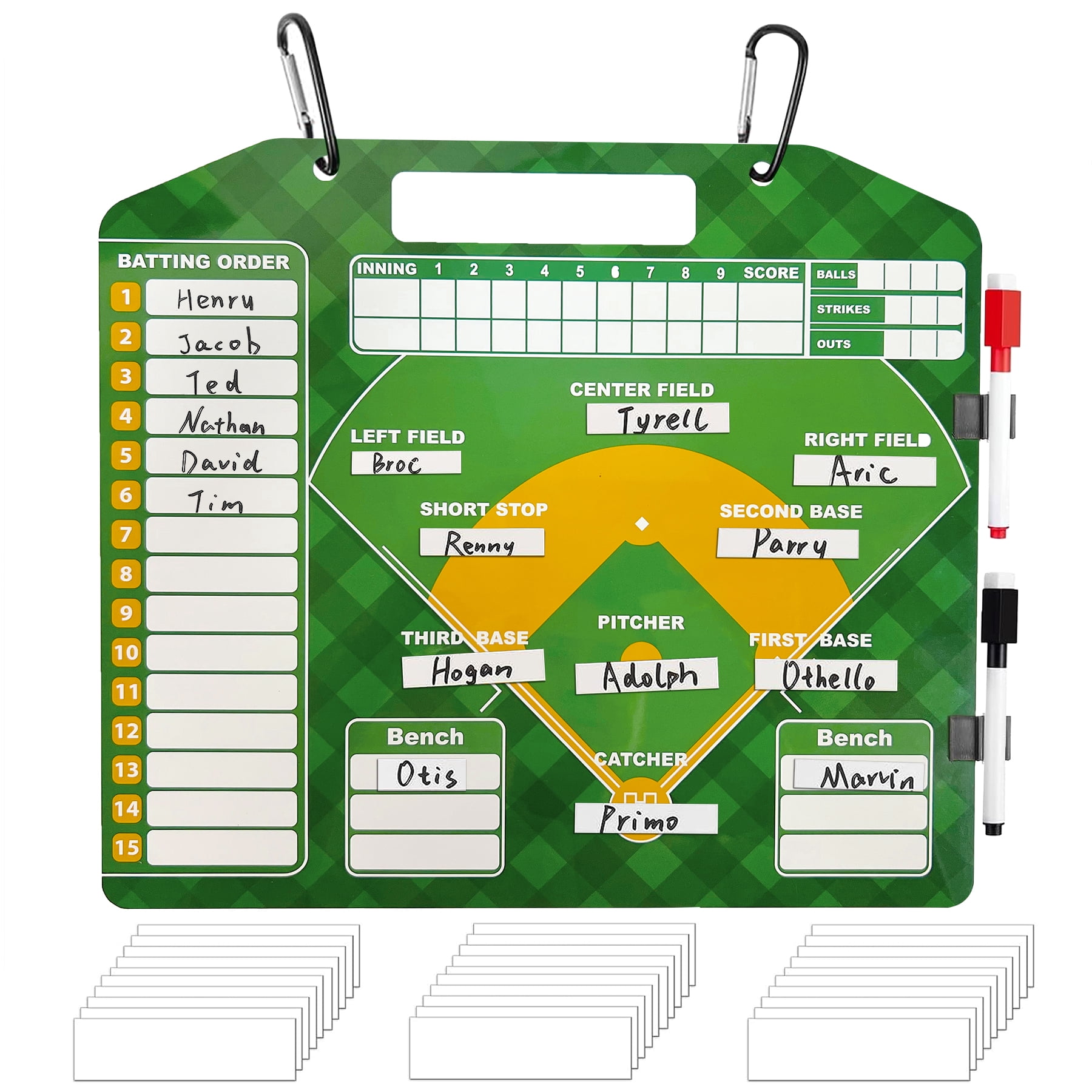 Magnetic Baseball Lineup Board，Baseball Lineup Board For Dugout，With 30 Lineup Cards Baseball Clipboard For Coaches, Softball Coaching Accessory For Displaying In Rest Areas