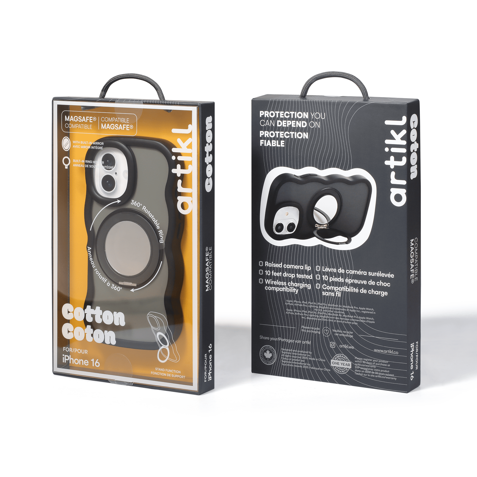 Artikl Cotton MagSafe Compatible Frosted Case with Stand & Mirror for iPhone 16 - Black - Walmart.ca Artikl Cotton MagSafe Compatible Frosted Case with Stand & Mirror for iPhone 16 - Black - Walmart.ca