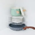thumbnail image 4 of Corner Cabinet Organizer Corner Stackable Organizer Shelf Corner Dish Shelf  Black, 4 of 7