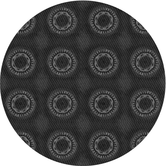 Ahgly Company Tapis Rond Lavable en Machine Intérieur Transitionnel Gris Minuit, 6 Pieds Rond