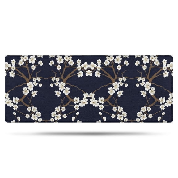 Pioneer Flower Floral Print Pattern Bathroom Rugs Mat, Non Slip Microfiber Bathroom Rug with Rubber Backing, Soft Mats for Bathroom Floor Tub Shower, 24"x60"