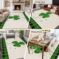 thumbnail image 5 of Large Area Rugs for Living Room Bedroom, St. Patrick's Day 6'x9' Rug Washable Carpet Runner Indoor Outdoor, Green Shamrock Leaves Love Plaid Beige Non Slip Floor Mats Rug for Kitchen, Playroom, 5 of 8