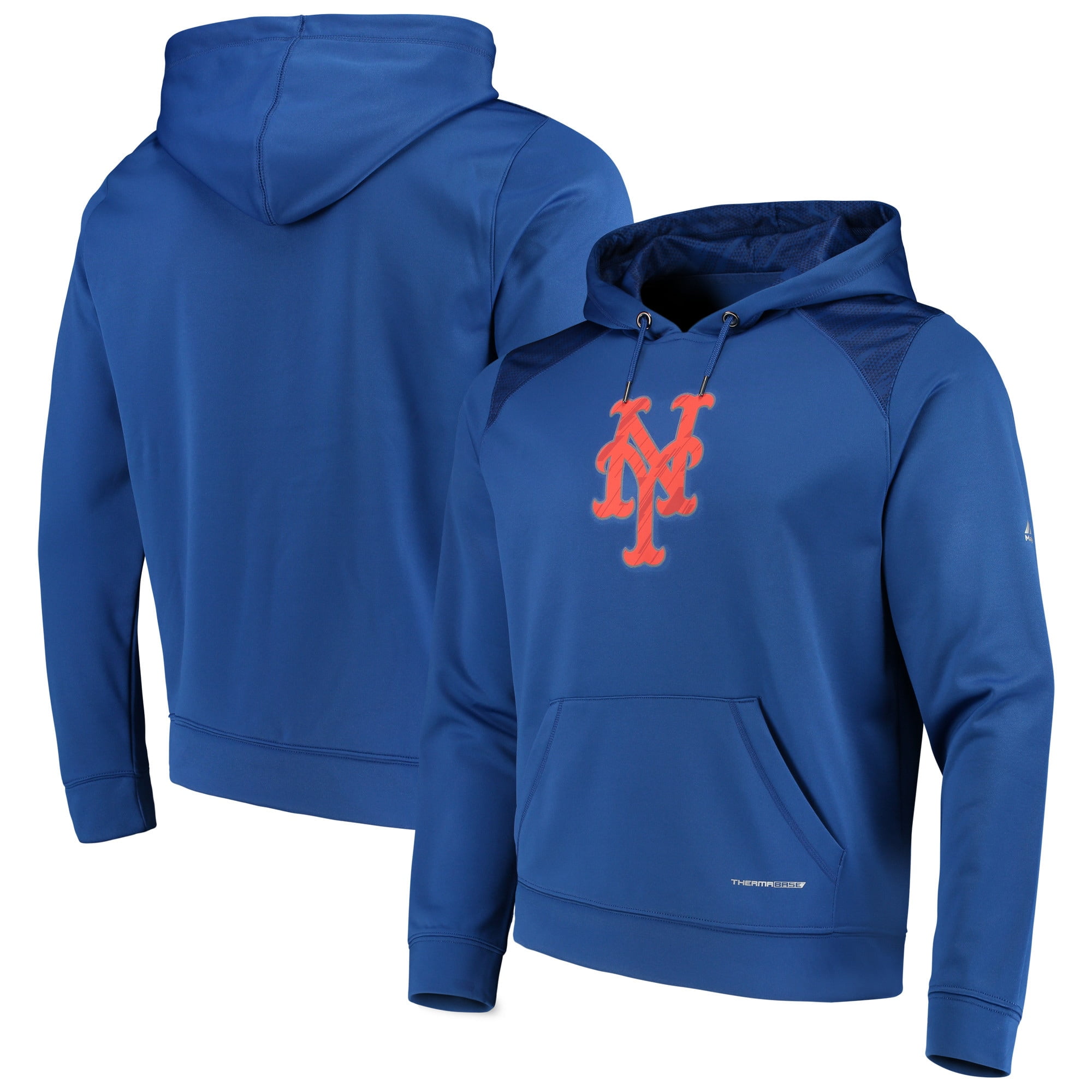 New York Mets Majestic Armour Poly Fleece Pullover Hoodie - Royal ...