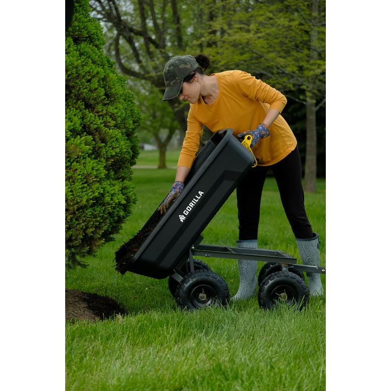 Gorilla Carts 4 Cu. ft. Poly Garden Dump Cart, 600 lbs