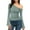 Green, variant on Women's Trendy Round Neck Chic Sloping Off Shoulder Design Solid Color Long Sleeve Comfortable Thermal Thumb Holes Pullover Base Layer Tops
