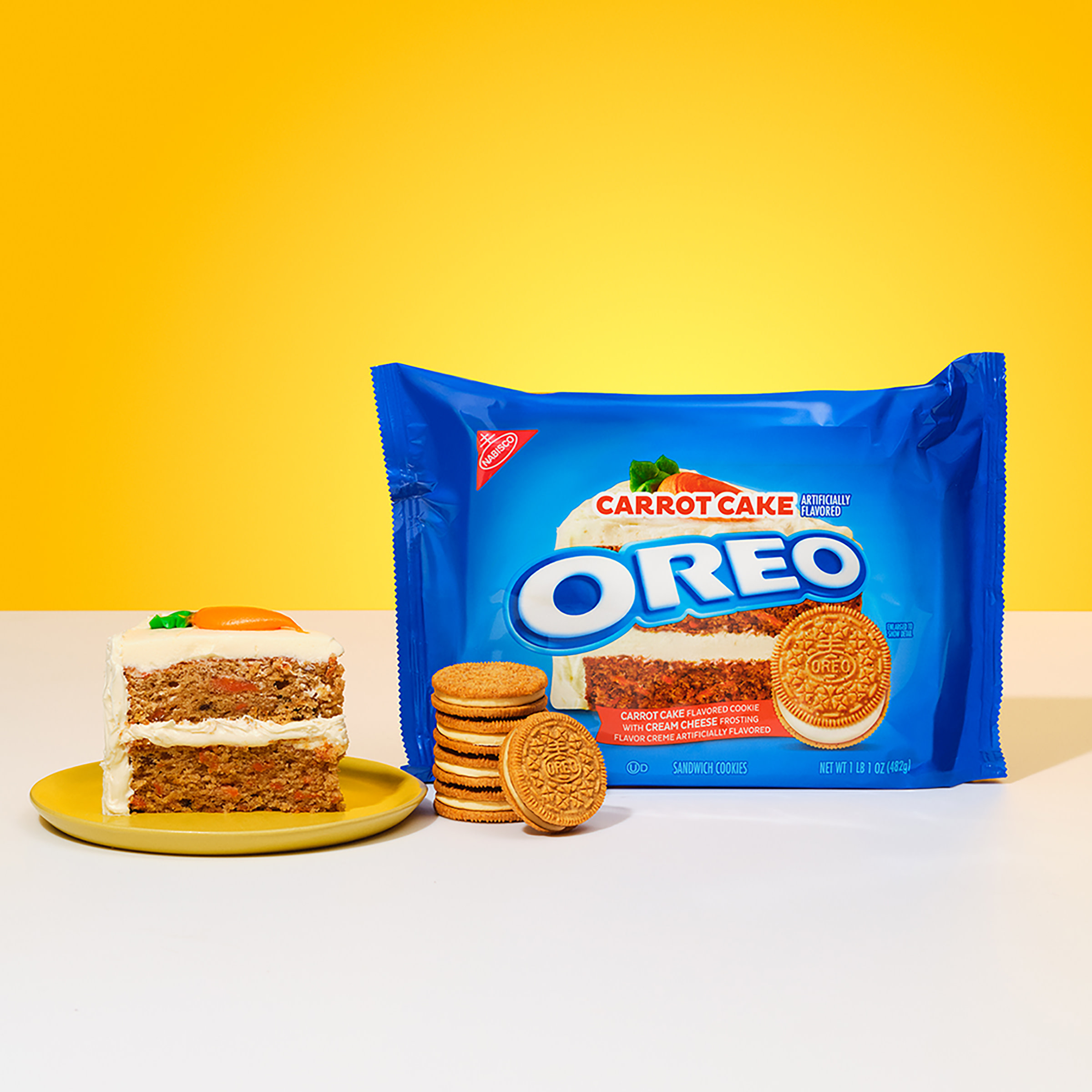 OREO Carrot Cake Cream Cheese Flavored Creme Sandwich Cookies, Family Size, 17 oz