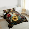 thumbnail image 3 of Feelyou Cartoon Red Bird Bedding Comforter Set for Teens, Kawaii Rustic Sunflower Twin Comforter Sets, Hippie Bohemian Damask Reversible Bedding Set, Lightweight Room Decor, 2 Pieces, 3 of 8