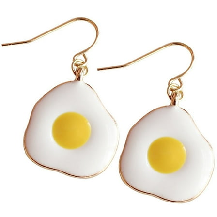 WORGEOUS Outdoor Poached Egg Earrings Fried Egg Earrings Party Earrings 1.8x1.8CM