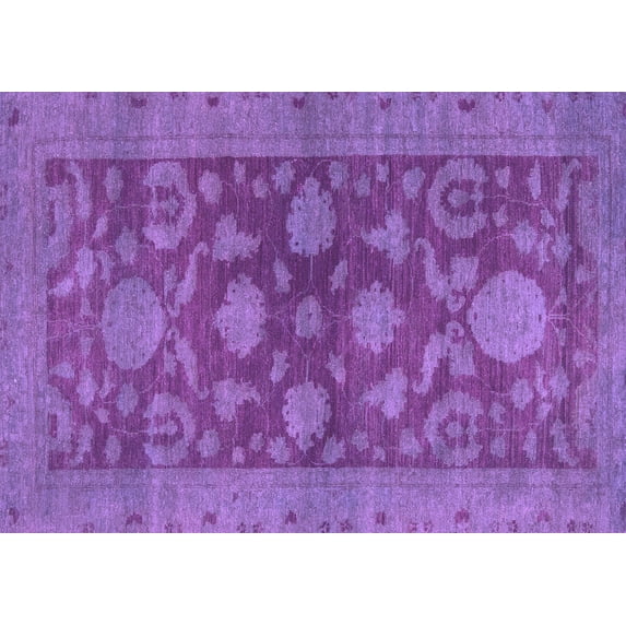Ahgly Company Indoor Rectangle Abstract Purple Modern Area Rugs, 2' x 3'