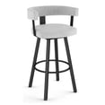 thumbnail image 1 of Amisco Parker 26.25" Polyester Swivel Counter Stool in Gray White/Black, 1 of 9