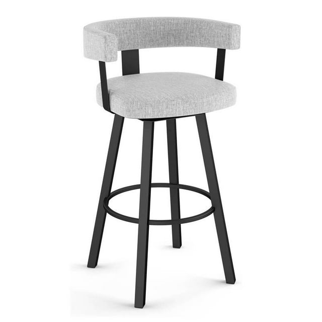 Amisco Tabouret de Comptoir Pivotant en Polyester 26.25 Pouces Gris Blanc/noir