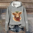 thumbnail image 2 of Chandail à Capuche Imprimé Vache Western Festif pour Femmes Thème Vacances Graphique, 2 of 3