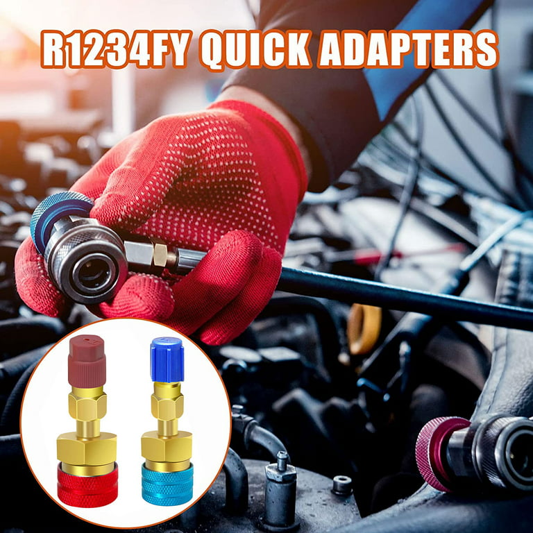 Boltigen R1234yf Quick Couplers Kit-R1234yf to R134a Conversion Kit,High/Low  Side R1234yf Adapters & AC Hose Fitting Connectors,for R1234yf Car AC  System Evacuation Recharging (Blue and Red) : : Computers &  Accessories