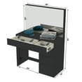 thumbnail image 4 of Boahaus Saranya Makeup Vanity Table with 5 Drawers, Light Bulbs, Standing Mirror, Black, 4 of 9